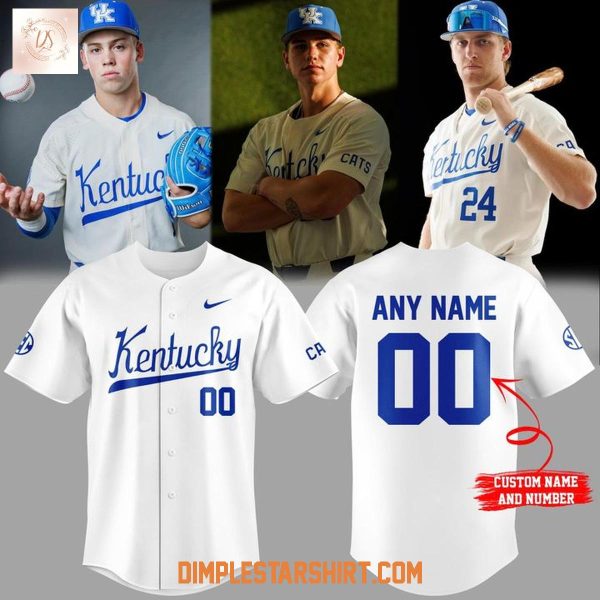 Kentucky Wildcats Baseball White Uniform Baseball Jersey