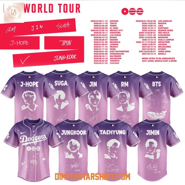 Los Angeles Dodgers x BTS World Tour 2026 Jersey