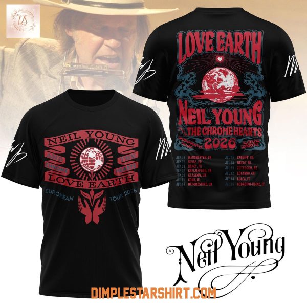 Neil Young Love Earth The Chrome Hearts T Shirt