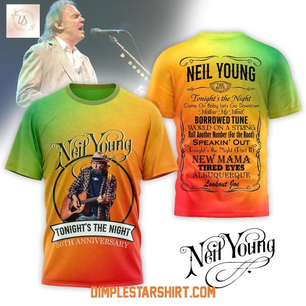 Neil Young Tonight's The Night 50th Anniversary T Shirt