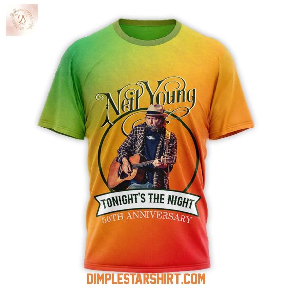 Neil Young Tonight's The Night 50th Anniversary T Shirt