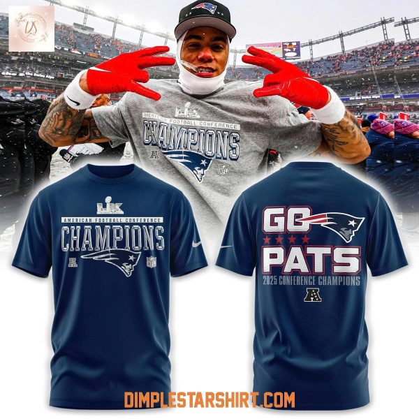 New England Patriots 2025 AFC Champions Go Pats Hoodie T Shirt