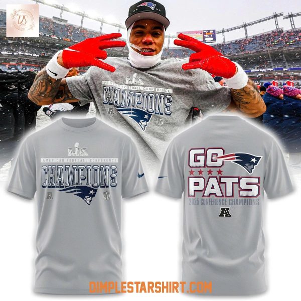 New England Patriots 2025 AFC Champions Go Pats Hoodie T Shirt