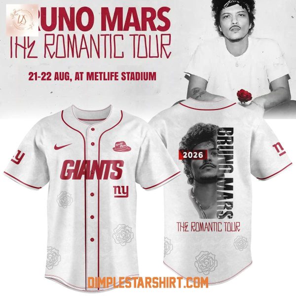 New York Giants x Bruno Mars The Romantic Tour 2026 Jersey