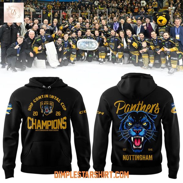 Nottingham Panthers IIHF Continental Cup 2026 Champions Hoodie T Shirt