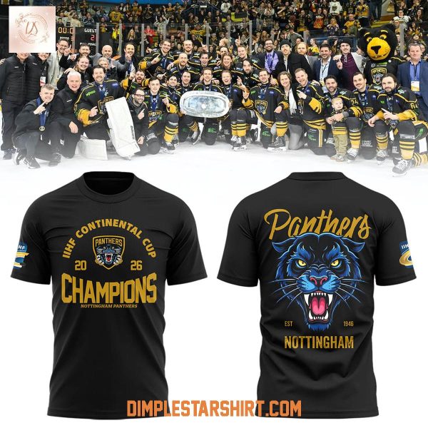 Nottingham Panthers IIHF Continental Cup 2026 Champions Hoodie T Shirt