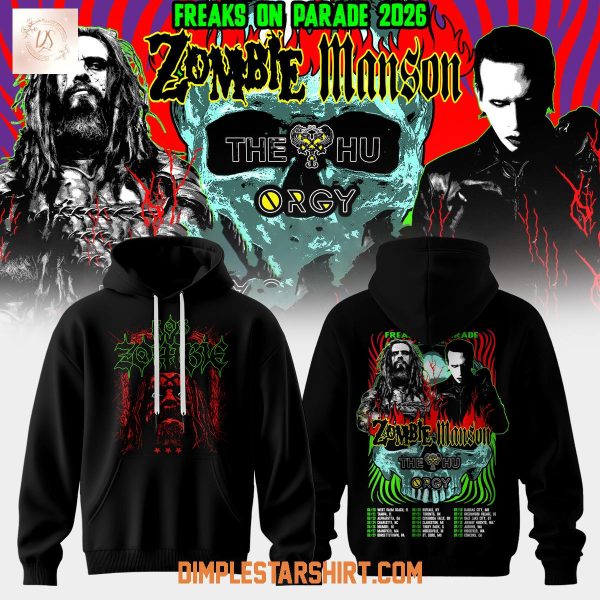 Rob Zombie x Marilyn Manson Freaks On Parade 2026 Tour Hoodie Shirt