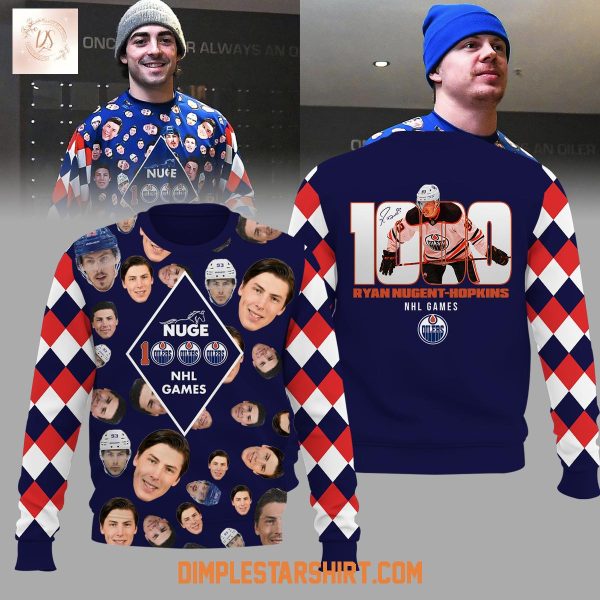 Ryan Nugent-Hopkins Edmonton Oilers 1000 NHL Game Sweatshirt