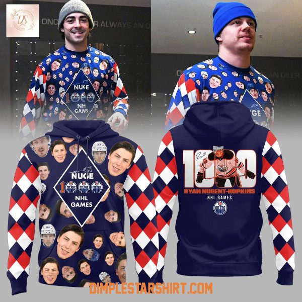 Ryan Nugent Hopkins Edmonton Oilers 1000 NHL Game Sweatshirt
