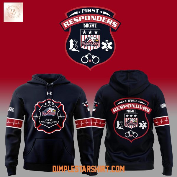 Saginaw Spirit First Responders Night Hoodie T Shirt