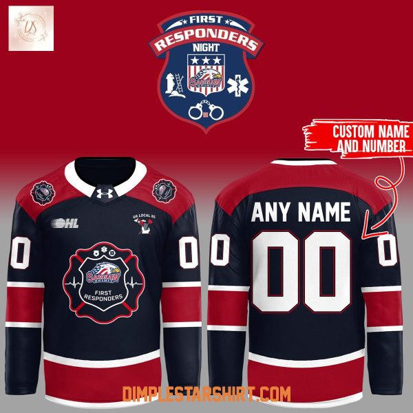 Saginaw Spirit First Responders Night Jersey