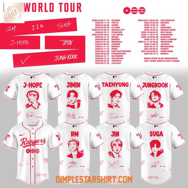 Texas Rangers x BTS World Tour 2026 Jersey