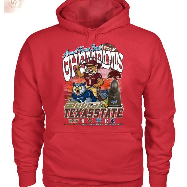 Texas State Bobcats Armed Forces Bowl Champions 2026 T Shirt