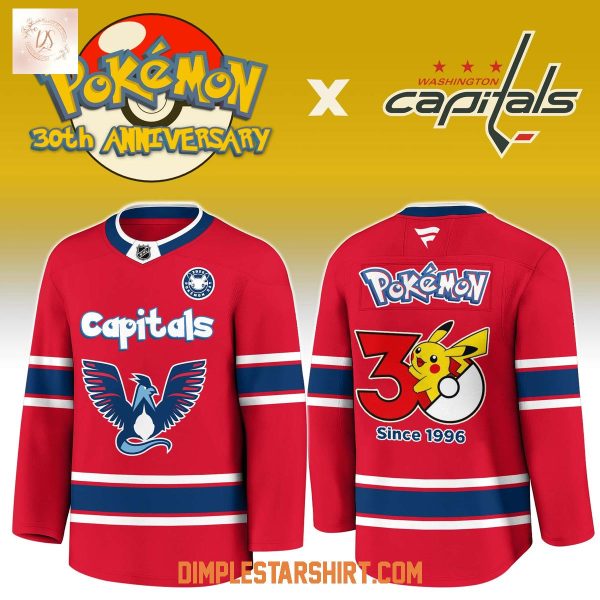 Washington Capitals x Pokemon 30th Anniversary Jersey