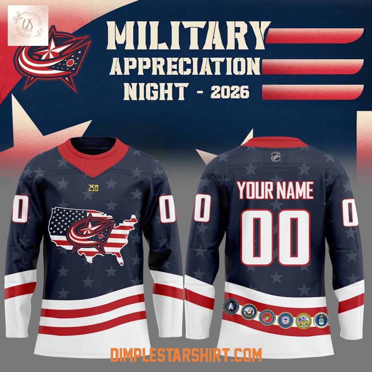 Columbus Blue Jackets Military Appreciation Night 2026 Hockey Jersey Columbus Blue Jackets Military Appreciation Night 2026 Hockey Jersey