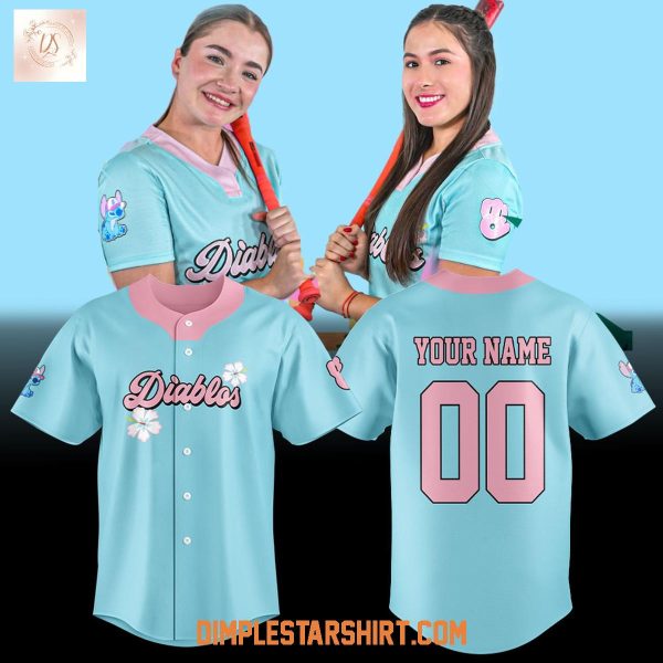 Diablos Rojos Softbol 626 Fire Diamond Disney Stitch Jersey