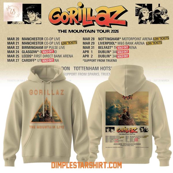 Gorillaz 2026 The Mountain Tour Hoodie