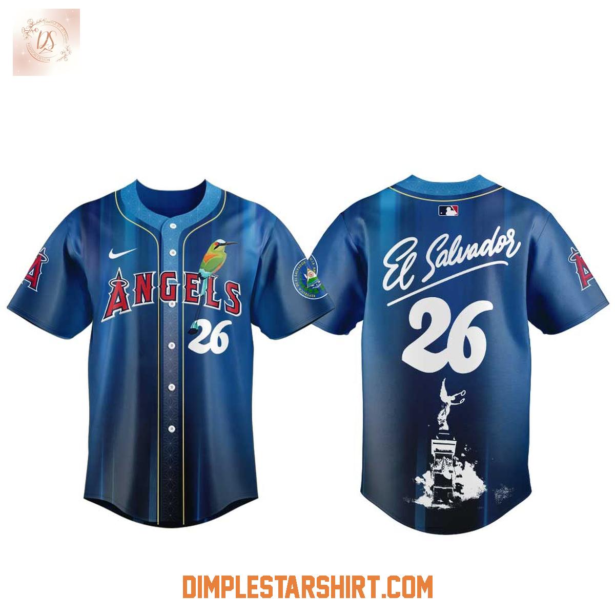 Los Angeles Angels Salvadoran Heritage Day 2026 Jersey Los Angeles Angels Salvadoran Heritage Day 2026 Jersey