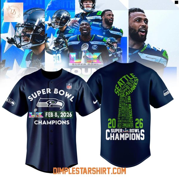 Seattle Seahawks Super Bowl LX Champions 2026 Jersey