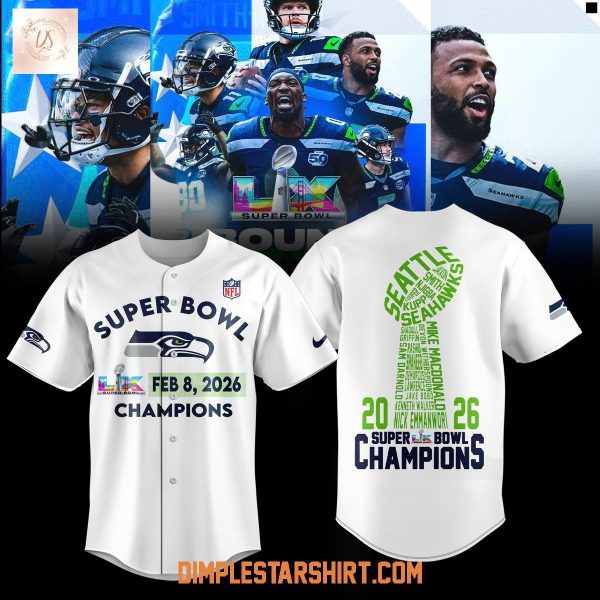 Seattle Seahawks Super Bowl LX Champions 2026 Jersey