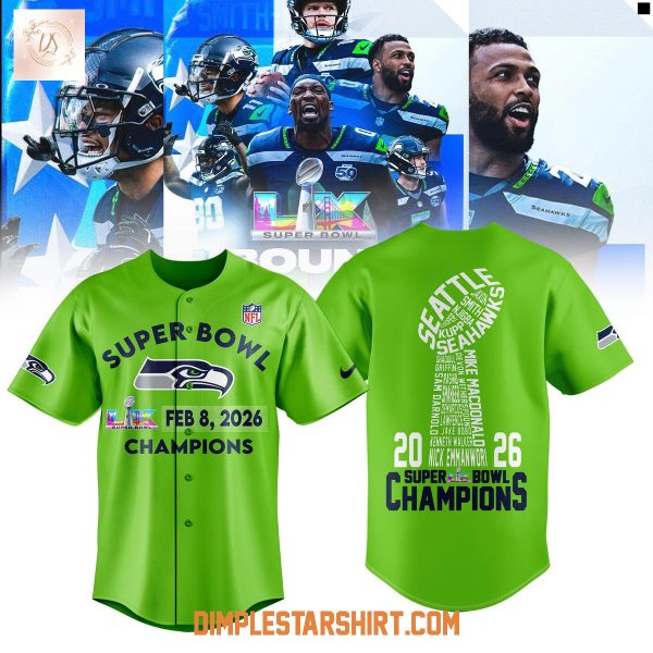 Seattle Seahawks Super Bowl LX Champions 2026 Jersey