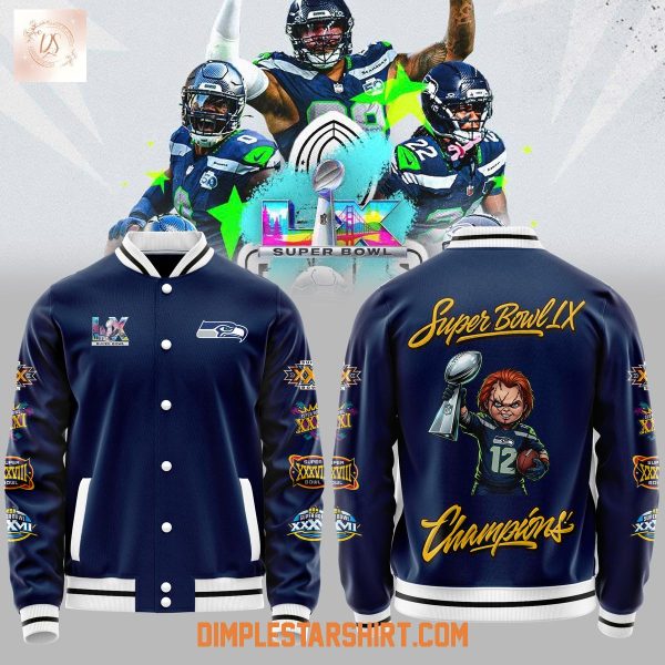 Seattle Seahawks x Chucky Super Bowl LX Champions Baseball Jacket