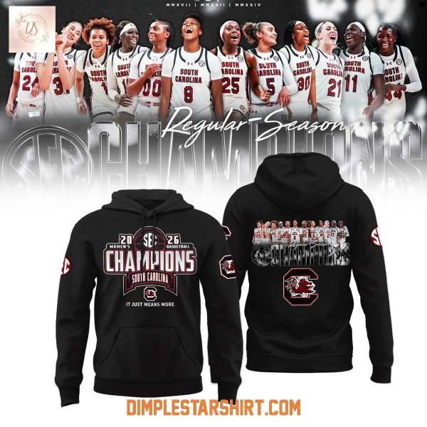 South Carolina Gamecocks 2026 SEC WomenE28099s Basketball Regular Season Champions Hoodie T Shirt 3 nROWe.jpg