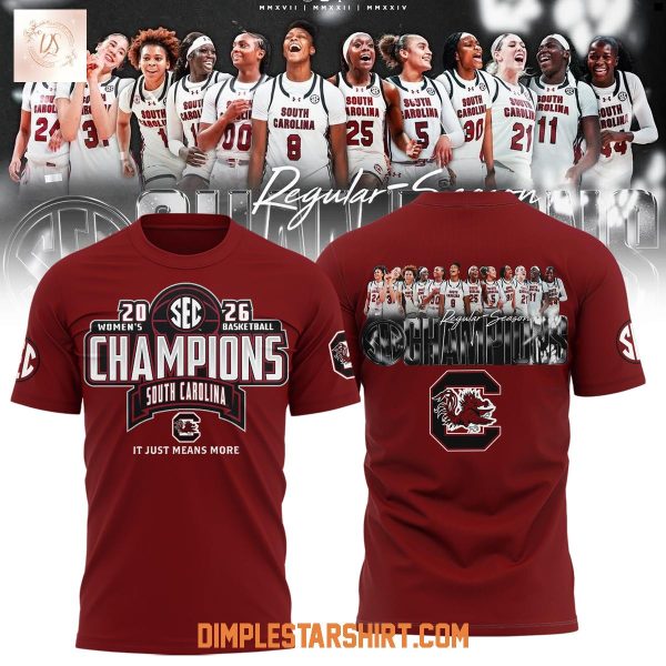 South Carolina Gamecocks 2026 SEC WomenE28099s Basketball Regular Season Champions Hoodie T Shirt 4 x6o9m.jpg