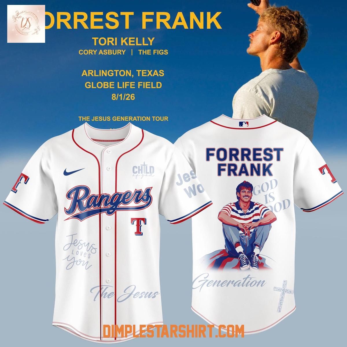 Texas Rangers x Forrest Frank The Jesus Generation Tour 2026 Jersey Texas Rangers x Forrest Frank The Jesus Generation Tour 2026 Jersey