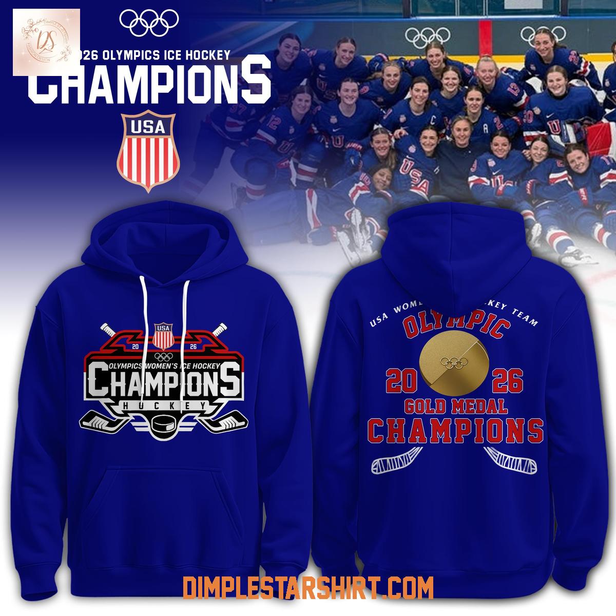 USA Women's National Ice Hockey Winter Olympic Gold 2026 Hoodie T-Shirt USA Women's National Ice Hockey Winter Olympic Gold 2026 Hoodie T-Shirt