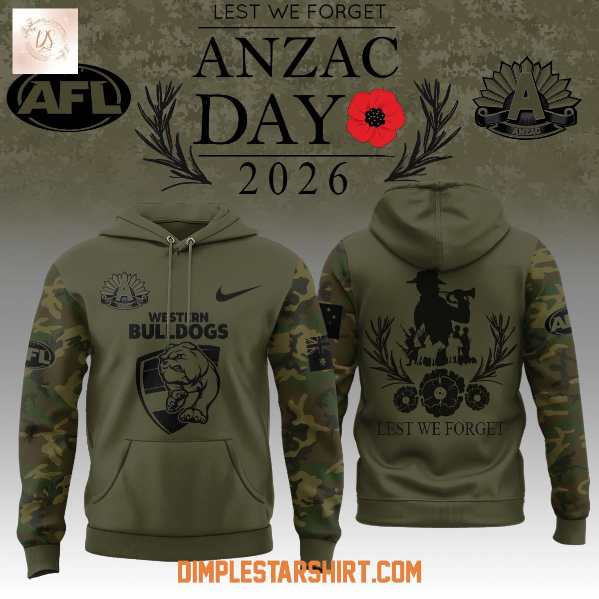 Western Bulldogs Anzac Day 2026 Hoodie Western Bulldogs Anzac Day 2026 Hoodie