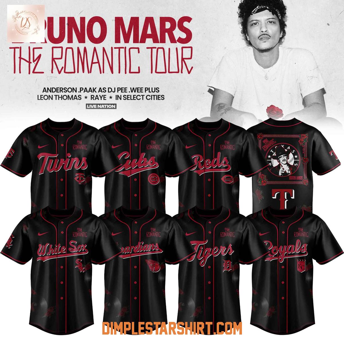 All Team MLB x Bruno Mars The Romantic Tour 2026 Black Jersey All Team MLB x Bruno Mars The Romantic Tour 2026 Black Jersey