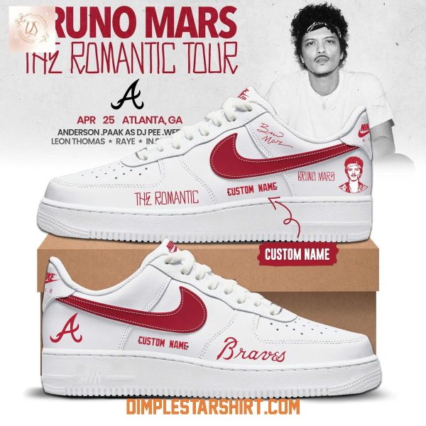 Atlanta Braves x Bruno Mars The Romantic Tour 2026 Air Force 1 Shoes