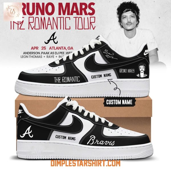 Atlanta Braves x Bruno Mars The Romantic Tour 2026 Air Force 1 Shoes