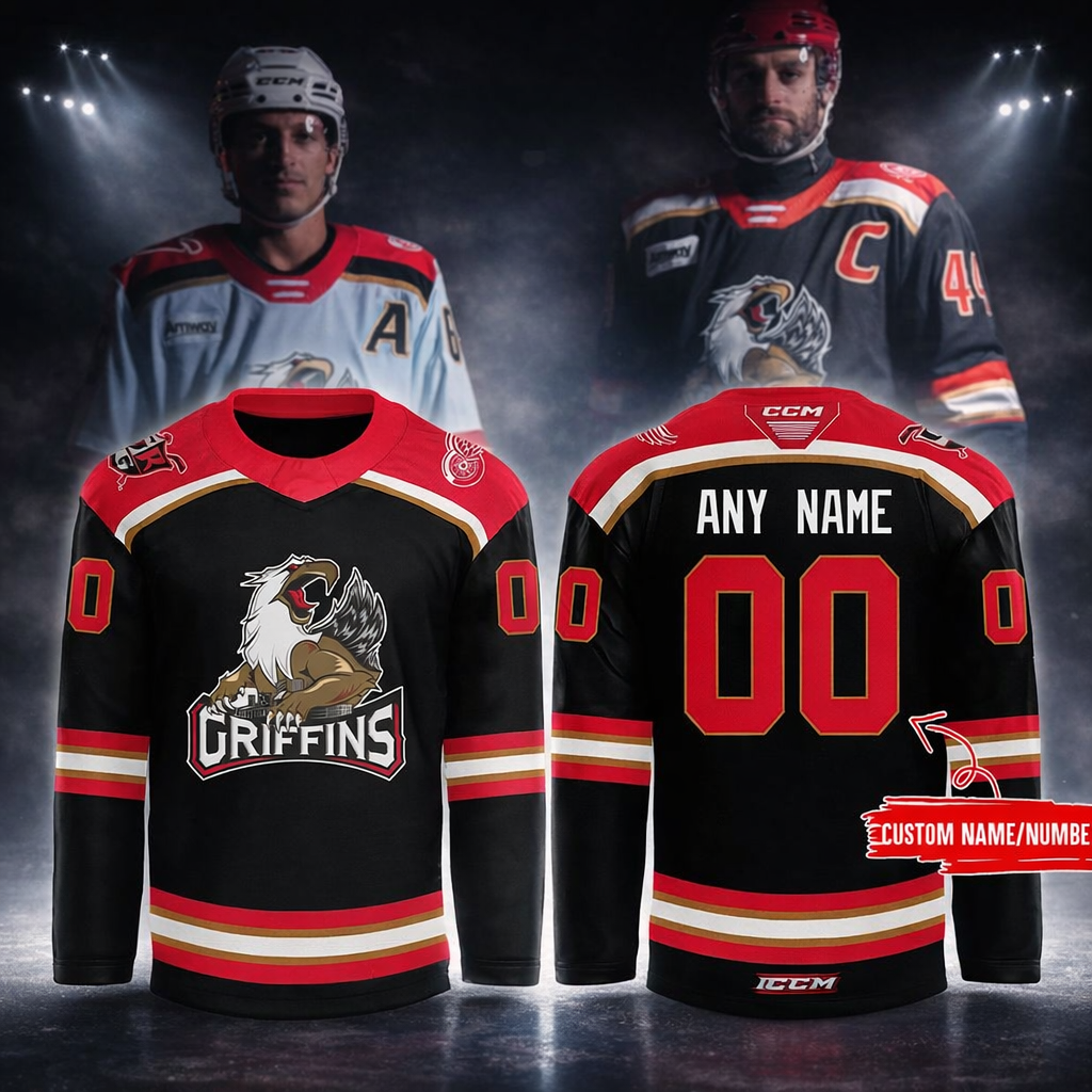 Grand Rapids Griffins Black Spotlight Hockey Jersey Grand Rapids Griffins Black Spotlight Hockey Jersey