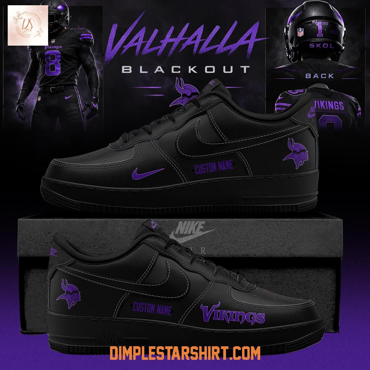 Minnesota Vikings Black Out 2026 Air Force 1 Shoes Minnesota Vikings Black Out 2026 Air Force 1 Shoes