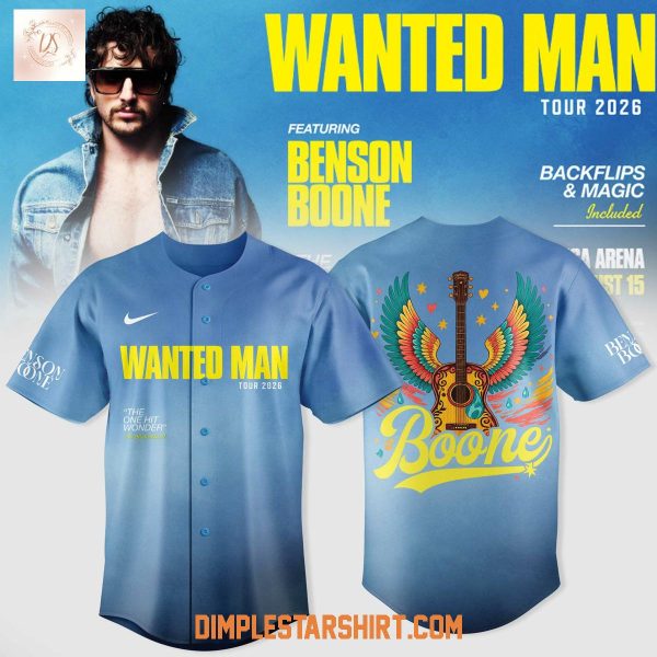Benson Boone Wanted Man Tour 2026 Jersey