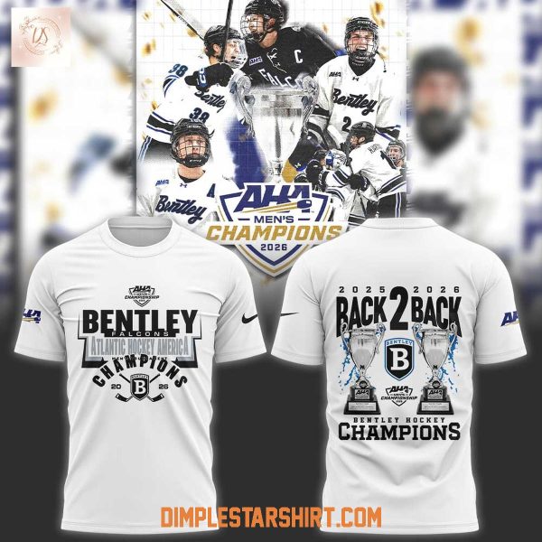 Bentley Hockey Back 2 Back Atlantic Hockey America Champions Hoodie T Shirt