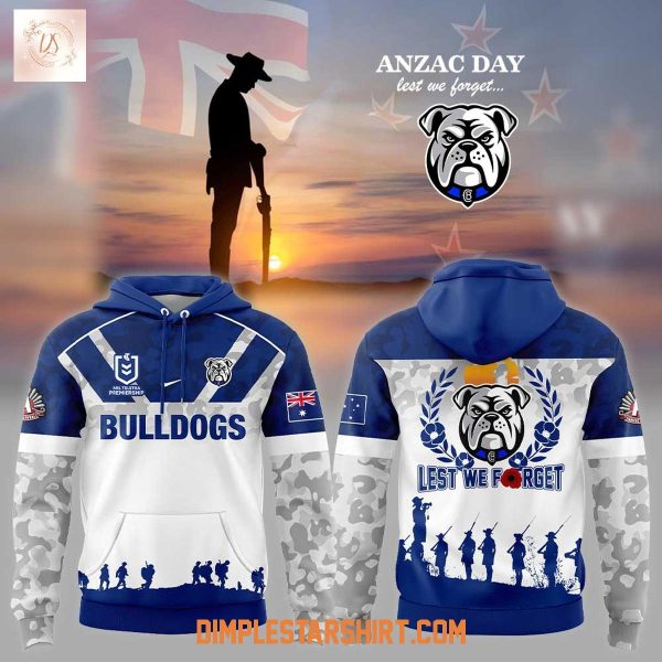 Canterbury Bankstown Bulldogs Anzac Day Lest We Forget 2026 Hoodie T Shirt