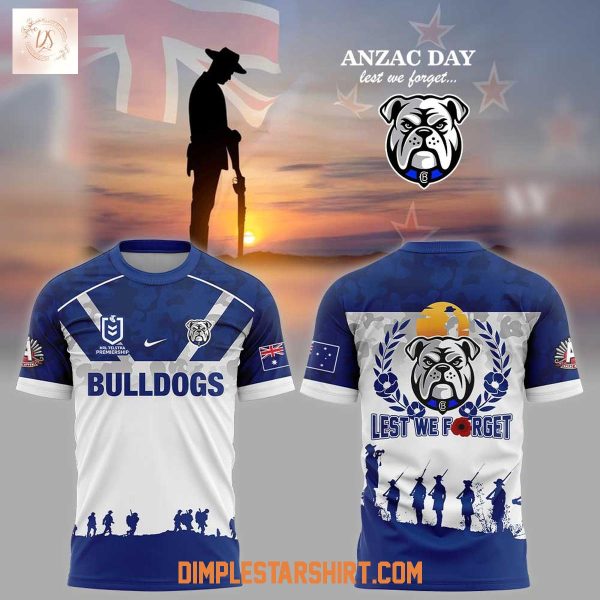 Canterbury Bankstown Bulldogs Anzac Day Lest We Forget 2026 Hoodie T Shirt
