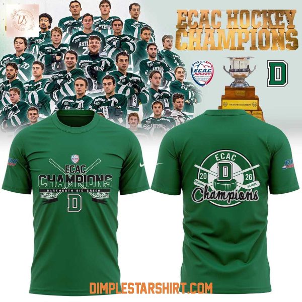 Dartmouth Mens Hockey ECAC Hockey Champions 2026 Hoodie t Shirt