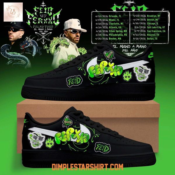 Feid vs Ferxxo Falxo Tour 2026 America Black Air Force 1 Shoes