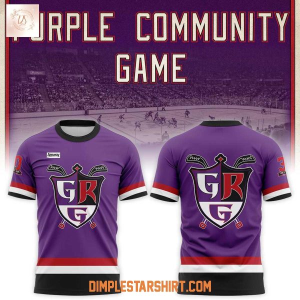 Grand Rapids Griffins Purple Community Game Hoodie T Shirt