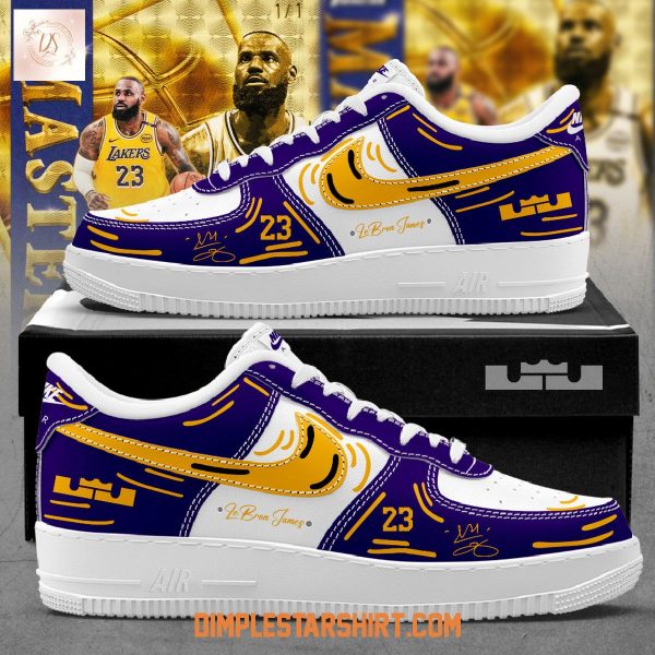 Los Angeles Lakers Celebrate LeBron James New Version Air Force 1 Shoes