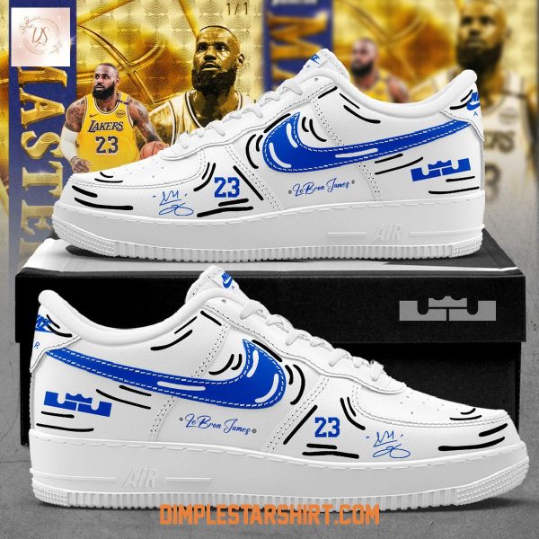Los Angeles Lakers Celebrate LeBron James New Version Air Force 1 Shoes