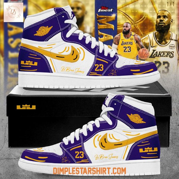 Los Angeles Lakers Celebrate LeBron James New Version Air Jordan 1 Shoes