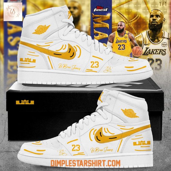 Los Angeles Lakers Celebrate LeBron James New Version Air Jordan 1 Shoes