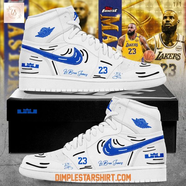 Los Angeles Lakers Celebrate LeBron James New Version Air Jordan 1 Shoes