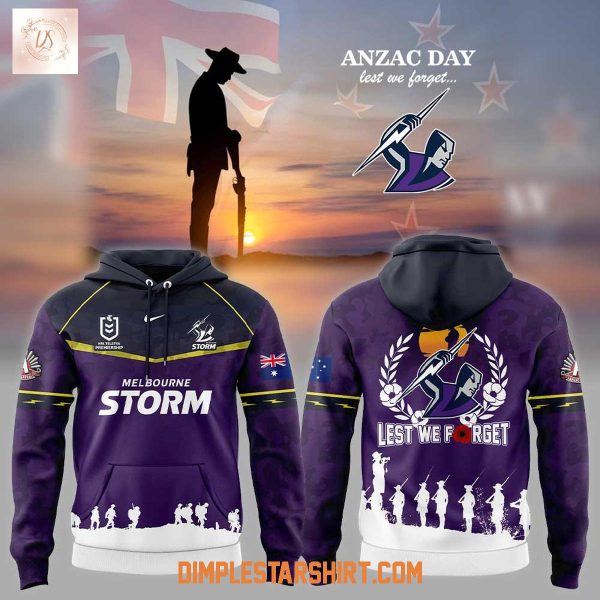 Melbourne Storm Anzac Day Lest We Forget 2026 Hoodie T Shirt