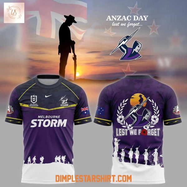 Melbourne Storm Anzac Day Lest We Forget 2026 Hoodie T Shirt